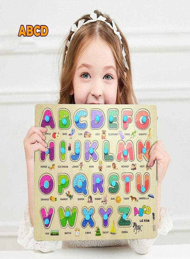 Lefan® Kids Fort Pre Nursery Educational Jigsaw Puzzles for Adults Kids Learning Toys Kit Board Game 3 pcs Set of Animals Alphabets & Fruits Educational Toy - Image 2